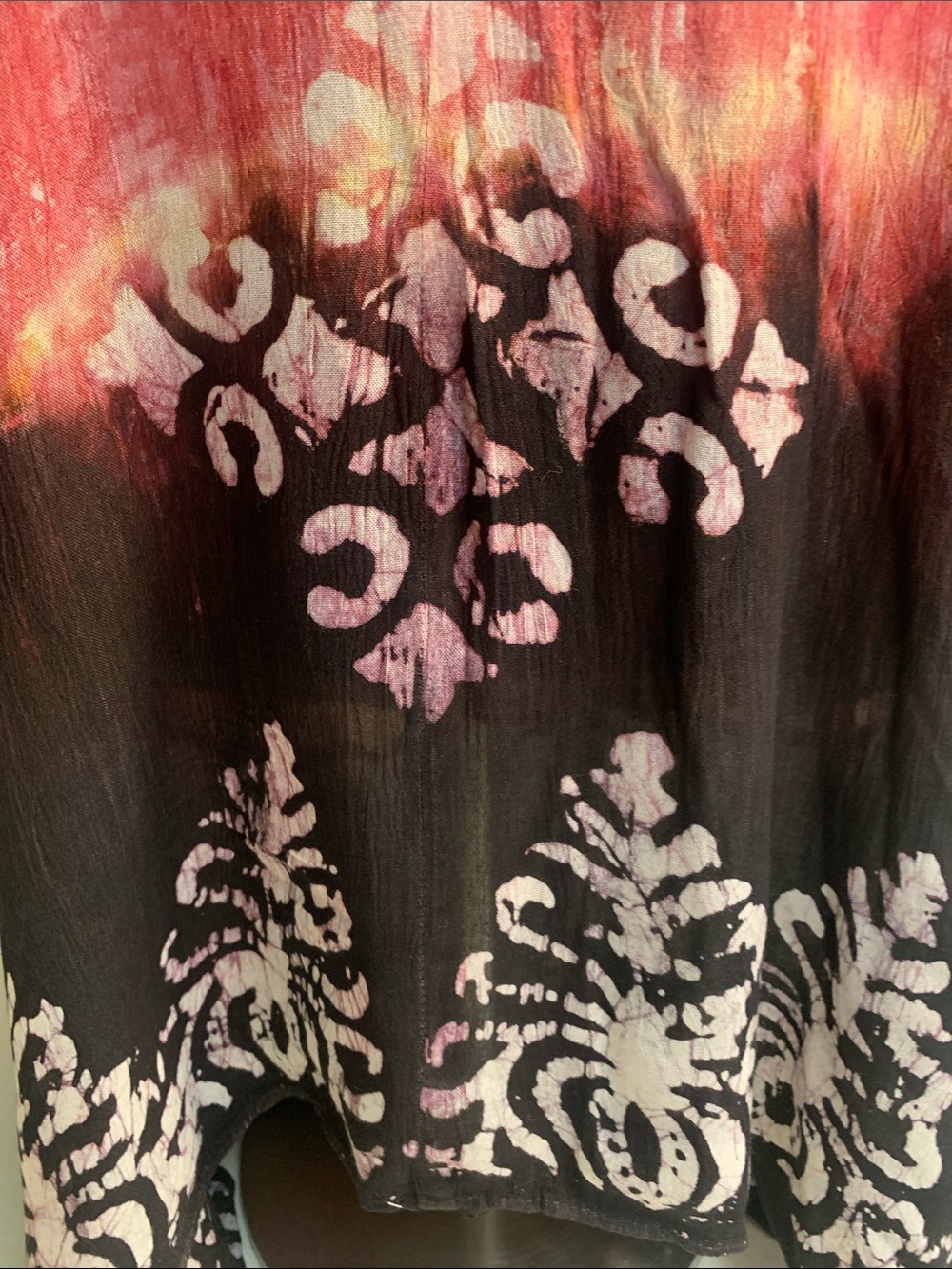 Women's Pink Batik Ombre Embroidered V-Neck Tunic Top/Cover-Up NWT - Picture 4 of 8